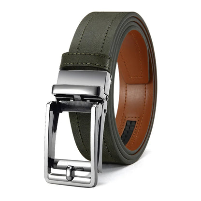 Men's Fashionable Leather Belt Men's High-quality Leather Belt Business Automatic Buckle Ratchet Belt Randomly Adjustable