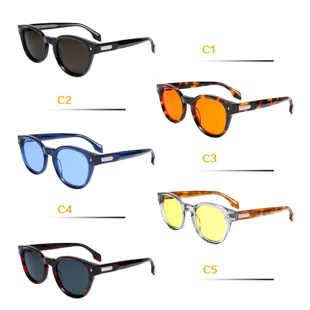 Designer New Dark Red Acetate Sunglasses Retro Full Frame Lightweight UV400 Non-Polarized Eyewear