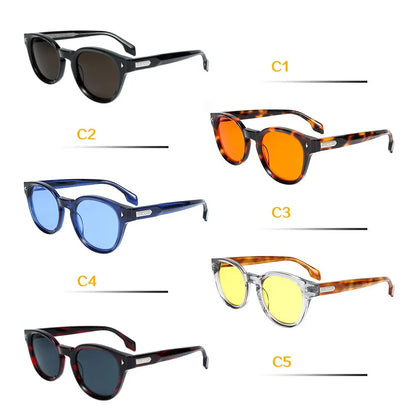Designer New Dark Red Acetate Sunglasses Retro Full Frame Lightweight UV400 Non-Polarized Eyewear