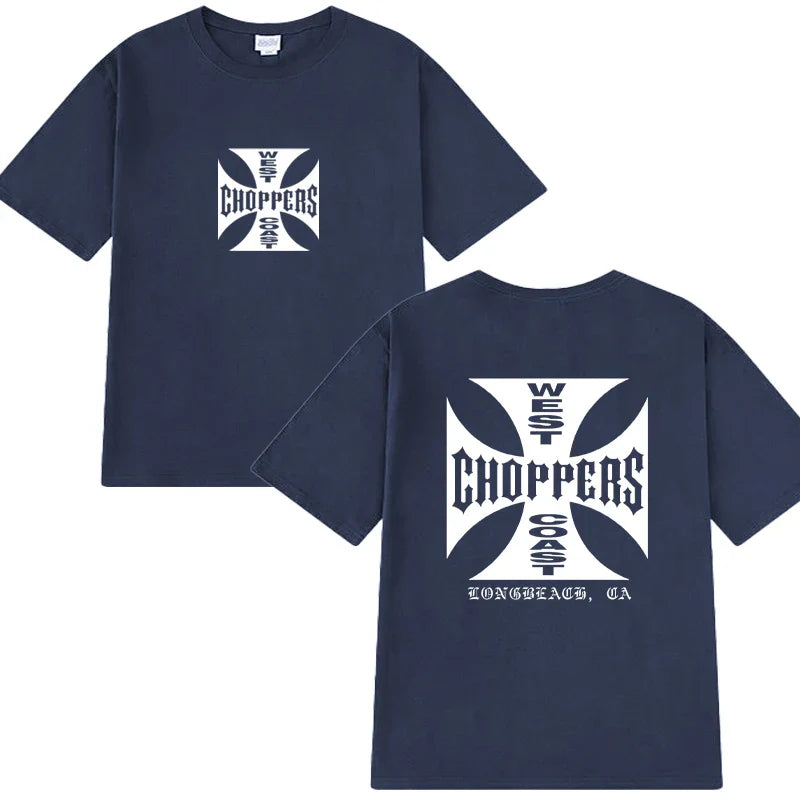 New in Summer Fashion Y2k T Shirts Men Women West Coast Choppers Print short sleeve T-shirt Unisex Casual 100% Cotton clothing