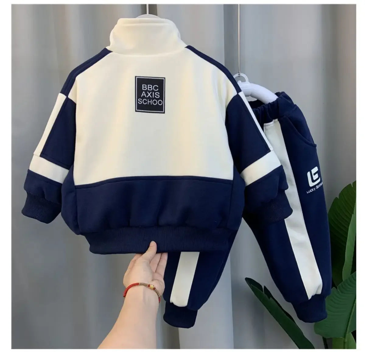 Children's Cotton Clothing Set Spring Autumn New Boys Girls Thick Casual Zipper Jackets and Pants 2-piece Set Korean Sportswear