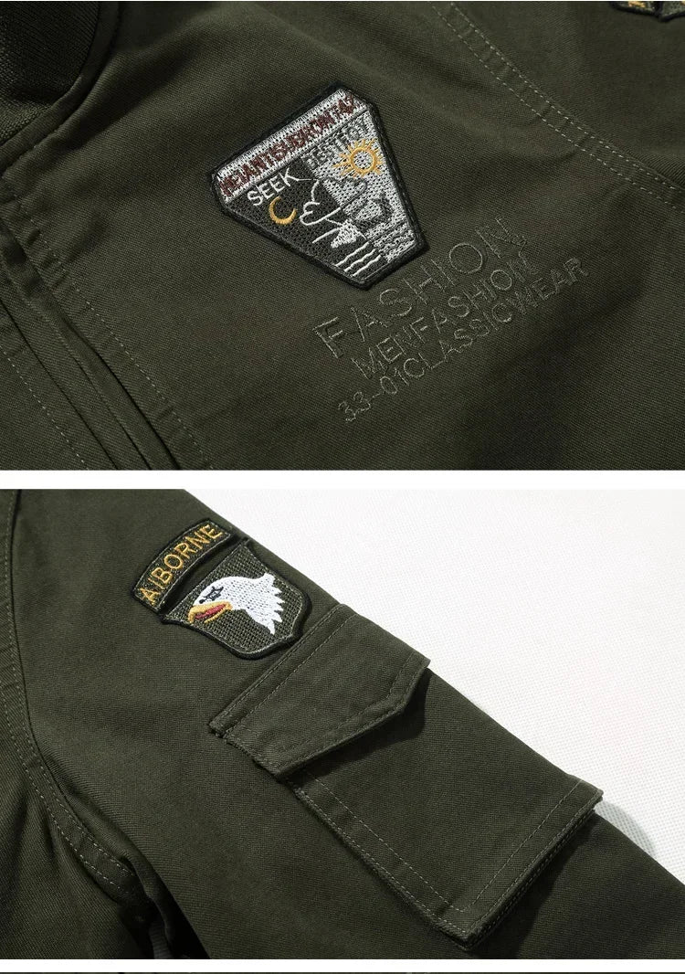 Men's Tactical Motorcycle Riding Jacket Military SWAT Combat Army Pilot Windbreaker Autumn Multi-Pocket Cargo Coat Outdoor Biker