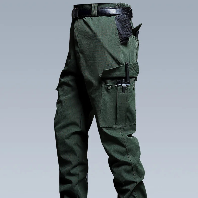 Wear-Resistant Cargo Pants Men Casual Work Stretch Trousers Breathable Multi-Pocket Outdoor Waterproof Training Hiking Pant Male