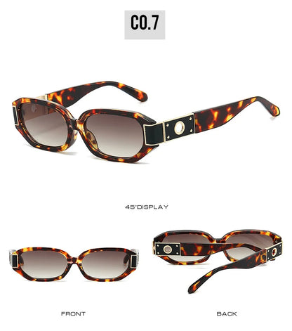 European American Polygon Small Sunglasses UV Protection Sun Glasses Multi Color Lens Women Street Fashion Outdoor Beach Shades