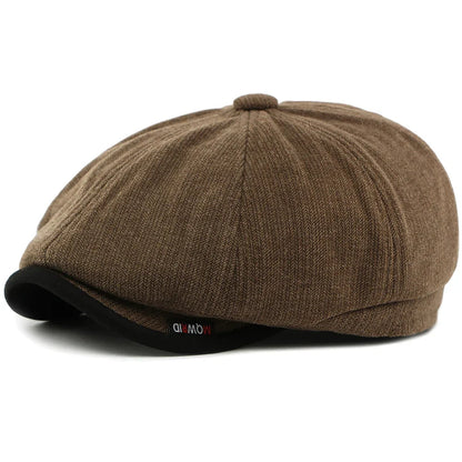 Beret Cap Men Women Autumn Winter Hat Thick Warm Artist Painter Wool Beret Hat Male Female Flat Octagonal Cap Mens Berets