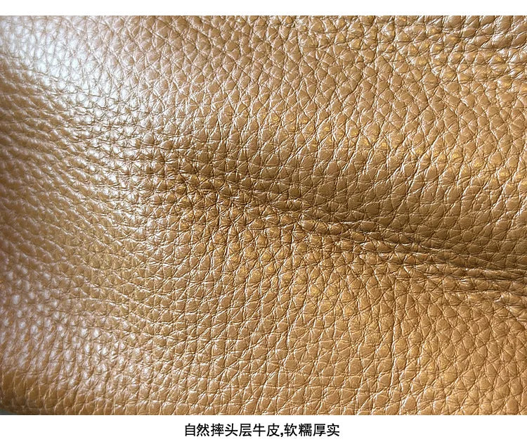 2026 New Leisure Genuine Leather Lightweight Women Shoulder Crossbody Bag Retro Soft Cowhide Versatile Bag
