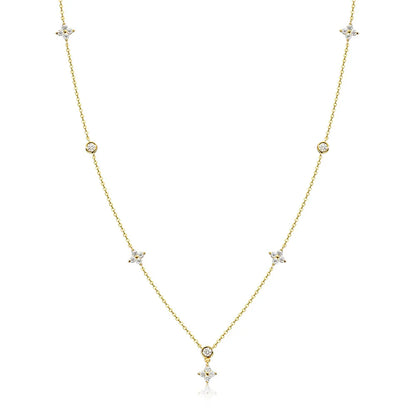 Moissanite Necklaces for Women Four Leaf Clover Diamond Pendant s925 Sterling Silver 18k Dainty Daily Necklace Jewelry