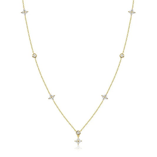 Moissanite Necklaces for Women Four Leaf Clover Diamond Pendant s925 Sterling Silver 18k Dainty Daily Necklace Jewelry