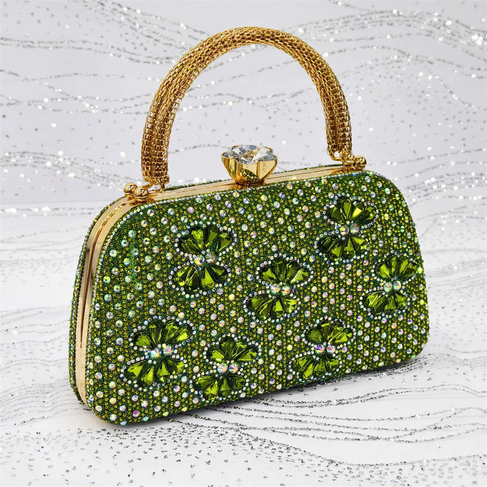 Festive Elegance: Spot Goods Dazzling Heels and Chic Long Bag Clutch Perfect Combination Of Shoes And Bag for Special Occasions
