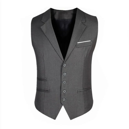 Men Suit Vest British Style Solid Single-breasted Sleeveless Male Waistcoat Slim Breathable Business Casual Man Vest