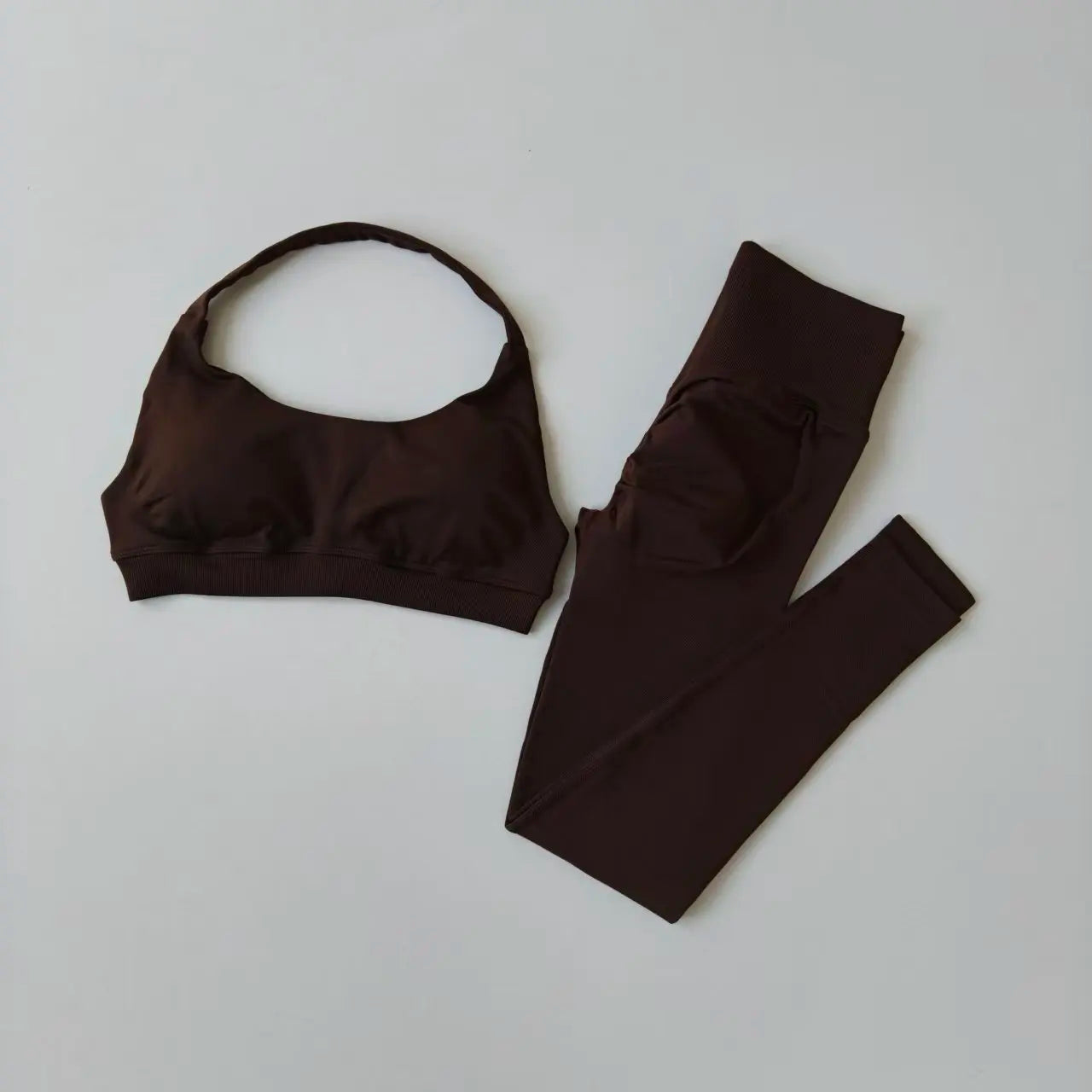Sports Suit Women's Running 2PCS Set Seamless Yoga Thin Straps Beautiful Back Fitness Bras Gym High-waisted Peach Leggings Sets