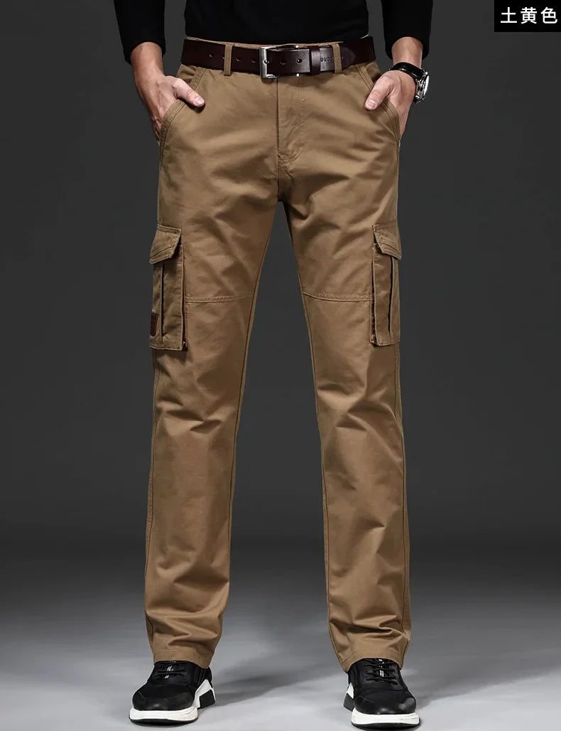 Casual Mens Cargo Pants  Baggy Clothing Multiple Pockets Khaki Black Safari Work Pants Tactical Military Trousers Pants For Male