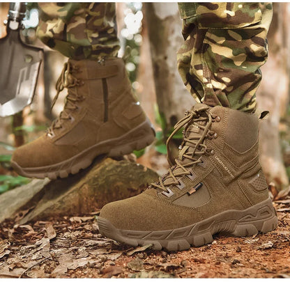 New Men Tactical Boots Ankle Waterproof Desert Hunting Hiking Shoe Unisex Lace Up Male Army Boot Brand Motorcycle Climbing Shoes