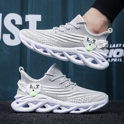 Mens Sport Shoes Breathable Lightweight Sneakers Outdoor Mesh Black Running Shoes Athletic Jogging Tenis Walking Shoes Man