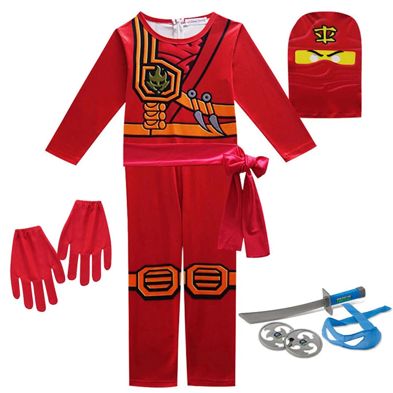 NINJA cosplay Boys Advanced Latest Role Playing Costume Jumpsuit Set Halloween Christmas Party Ninja Superhero Set Cosplay