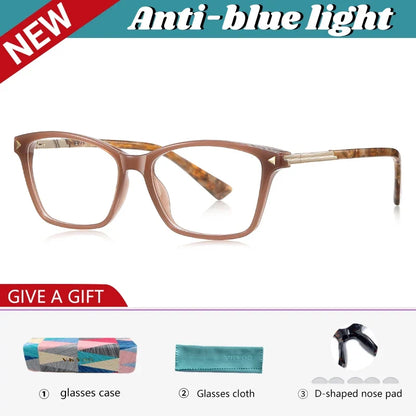 Fashion Personalized Geometric Simple Design Women's Anti-Blue Light Reading Glasses Men Customizable Prescription LS222