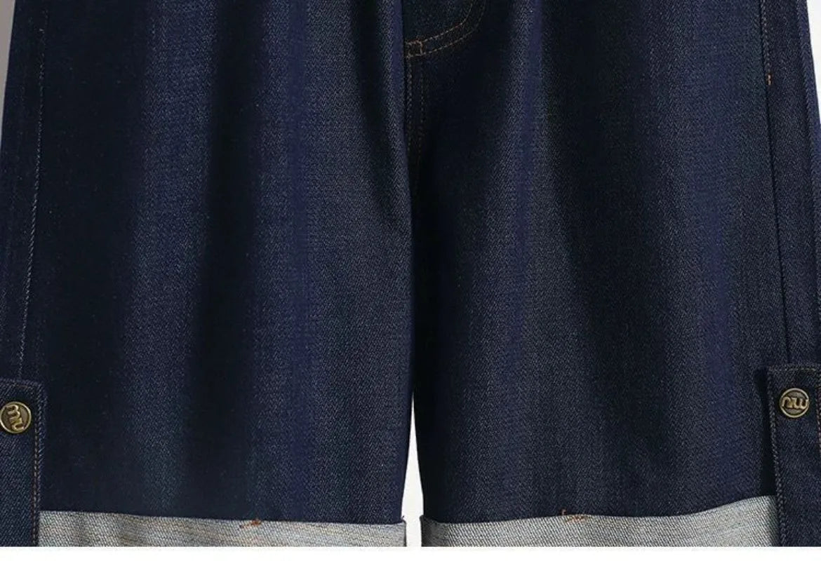 Women Denim Shorts 2026 New Summer Elastic High Waisted Jeans Ice Silk Wide-leg Pants Ladies Loose Solid Cowboy Shorts Size 5XL