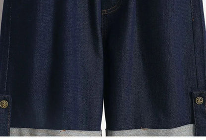 Women Denim Shorts 2026 New Summer Elastic High Waisted Jeans Ice Silk Wide-leg Pants Ladies Loose Solid Cowboy Shorts Size 5XL