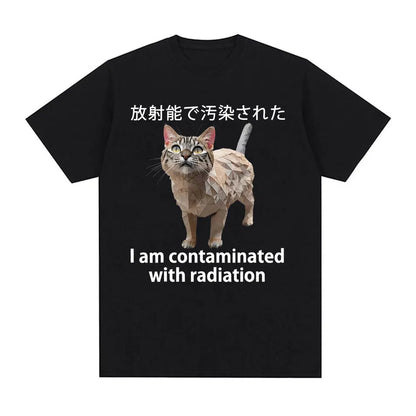 I Eat Cement Cursed Cat Funny Meme T Shirt for Men Women Fashion Casual Short Sleeve T Shirts Male Oversized Cotton T-shirt Tops