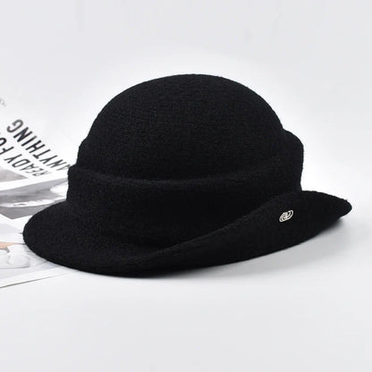 Women Elegant Party Formal Fedora Hat Winter Dome Basin Hat  Female Fashion Headwear
