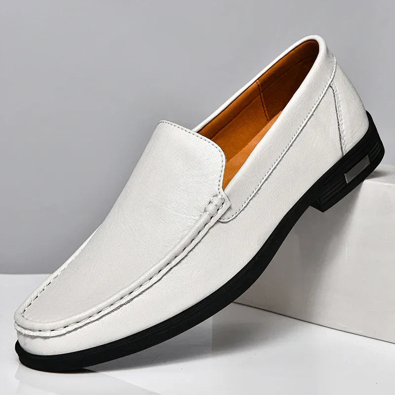Genuine Leather Slip on Loafers Men Formal Dress Shoes Office Driving Wedding Party Mocasines Hombre Big Size Casual Shoes