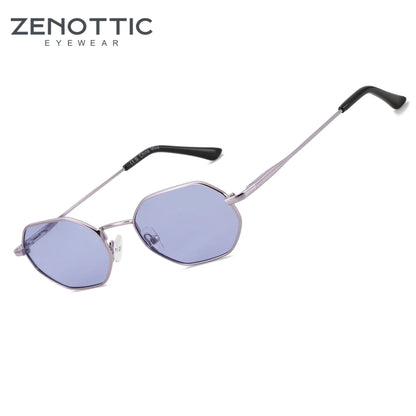 Retro Small Polygon Polarized Sunglasses Women Metal UV400 Sun Glasses Men Anti-Glare UV400 Goggles Driving Eyewear