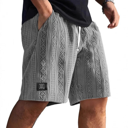 Men's Jacquard Casual Shorts Summer Harajuku Solid Sweatpants Fashion Men Short Pants Retro Men Clothes Roupas Streetwear New