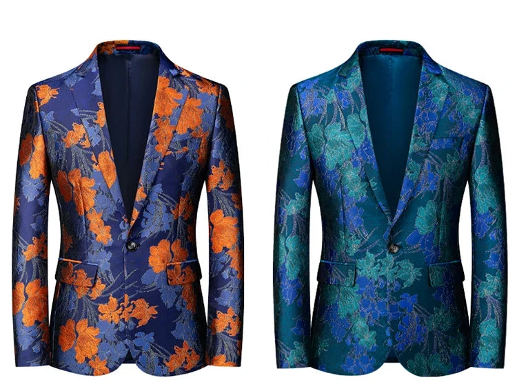 2026 New Men's Pink Embroidered Suit Jacket, Wedding Party Dress Coat, Fashionable Slim Male Blazers, Asian Size M-5XL 6XL