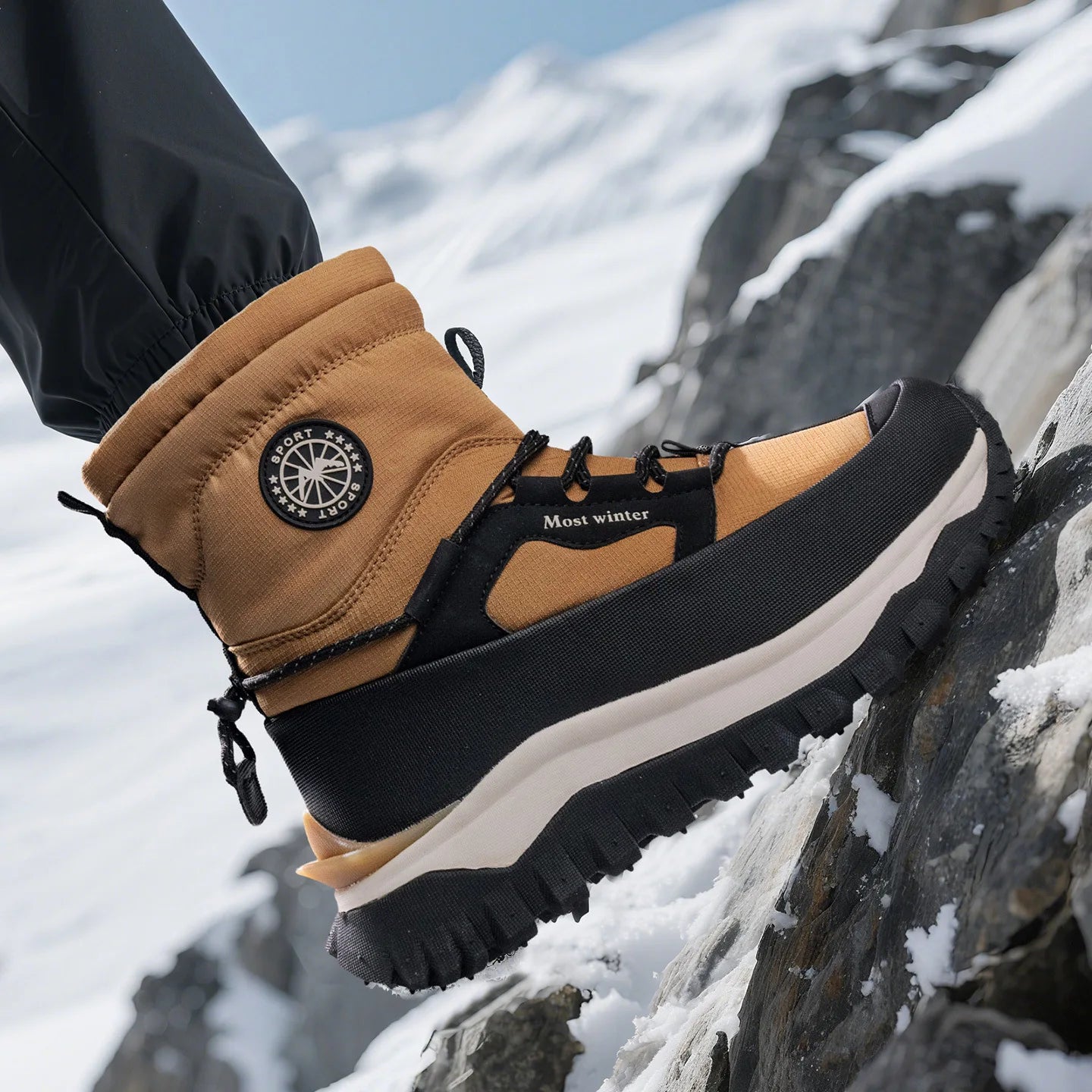 Men's Winter Boots 2026 New Snow Boots Thickened Warm Boots Waterproof Non-Slip Winter Shoes Thick Sole Cold-Proof Shoes