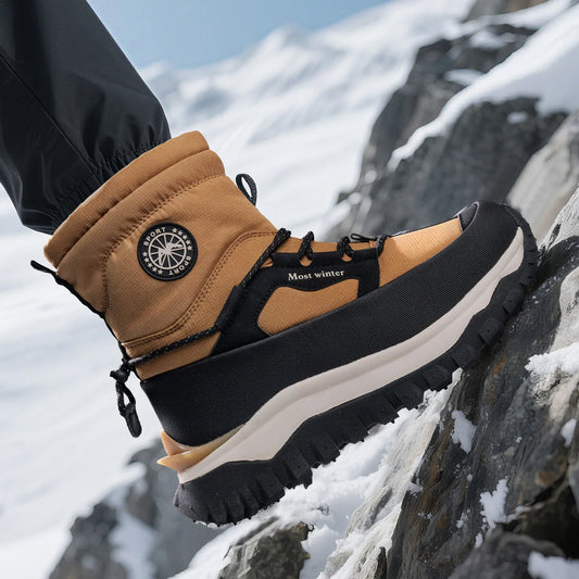Men's Winter Boots 2026 New Snow Boots Thickened Warm Boots Waterproof Non-Slip Winter Shoes Thick Sole Cold-Proof Shoes