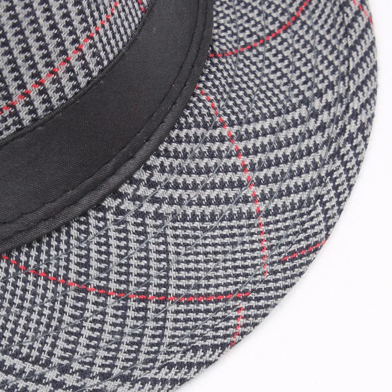 Check Fedora Middle-aged and elderly spring/summer leisure gentleman jazz hat men's artistic sunshade Party Bucket hat