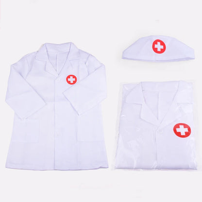Children Cosplay Costumes Kids Doctor Clothing with Accessory Halloween Play the Role Props Uniform for Boys Girls Gifts TMZ