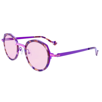 Acetate Sunglasses UV400 Polarized Green Metal Frame Lightweight Comfortable Fashion Sun Glasses with Colored Bridge