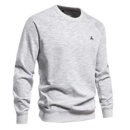 Brand Quality Mens Cotton Blend Crew Neck Sweatshirt Casual Sport Pullover Solid Embroidery Sweatshirts for Men