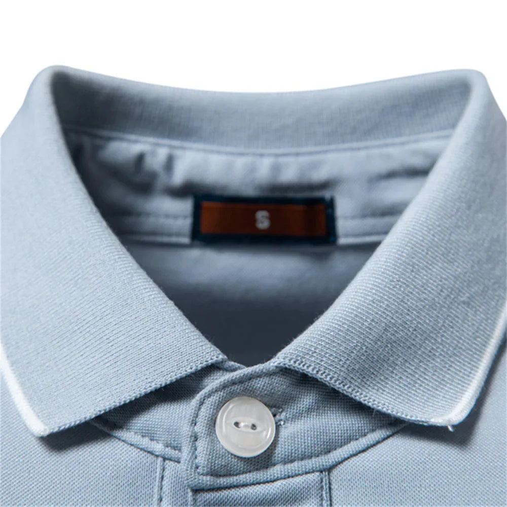 Old Money Polo Shirt Men‘s Solid Color Design Premium Fabric Skin Friendly Cool Breathable Soft Wear