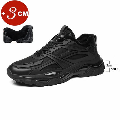 Four Seasons Thick and height-increasing sports shoes, men's genuine leather mesh casual men's shoes, trendy shoes
