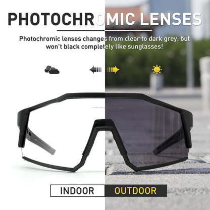 Photochromic Cycling Glasses UV400 MTB Clear Mountain Bike Transition Bicycle Sunglasses for Men Women Sports Eyewear