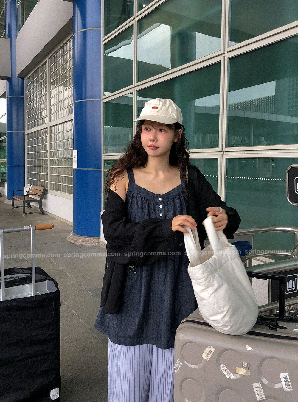 Korean Sle ort Denim Overalls Women's Faionable Summer Dr Vest Dr No Brand Commute Sle 00% Other Material