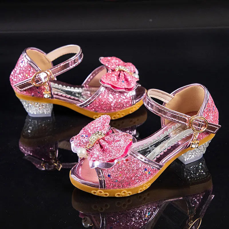 2026 Spring New Children's Shoes   Princess  Shoes Girl's Fashion Sandals Crystal Princess Shoes