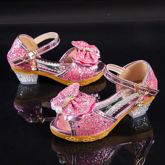 2026 Spring New Children's Shoes   Princess  Shoes Girl's Fashion Sandals Crystal Princess Shoes