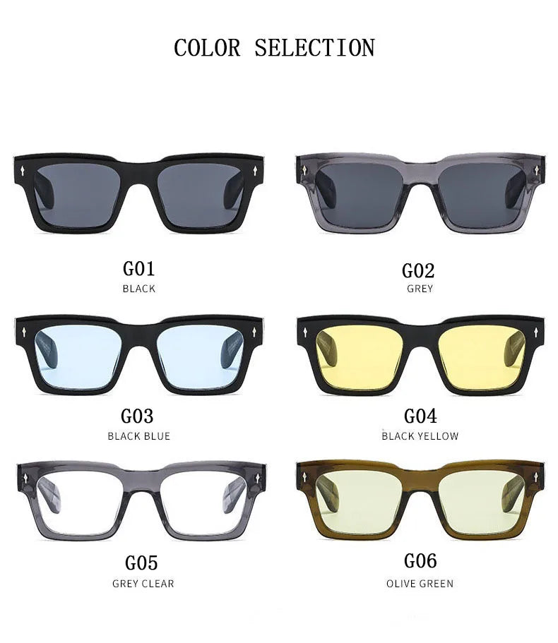 Vintage Square Sunglass Men Vacation Fashion Glasses Retro Sunglasses Women Trendy Fashion Glasses Gafas De Sol Hombre Zonnebril