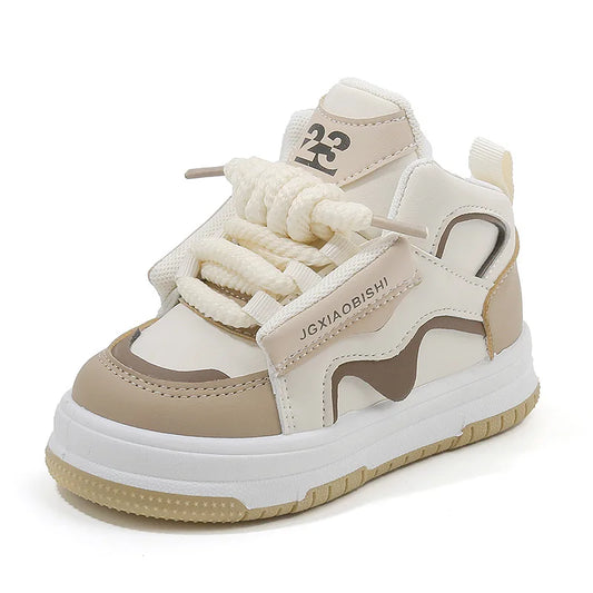 Children Tennis Shoes Spring Autumn Patchwork Leather Sports Shoes for Boy Girl Causal Versatile Kids Fashion Running Sneakers