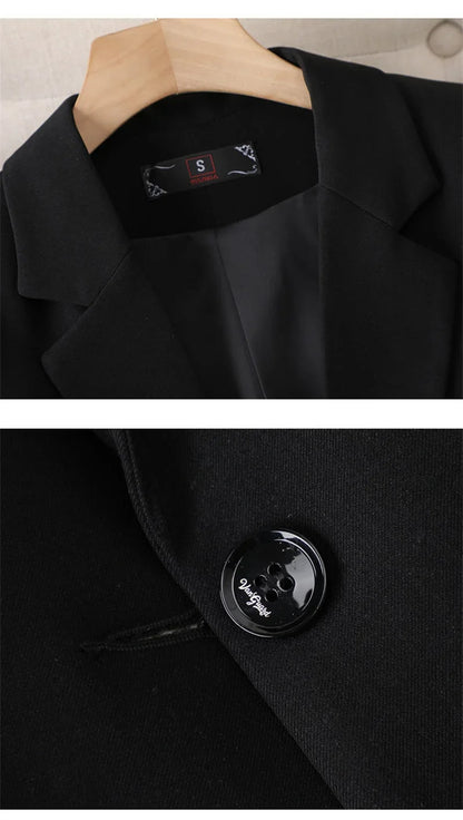 2024 New Green Blazer Women Formal Coat Female Long Sleeve Single Button Straight Jacket Office Ladies Work Wear Blazer Tops 4XL