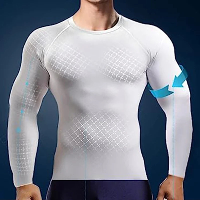 Men's Long Sleeves T-shirt Fitness Sportswear Spring Autumn Athletic Quick Dry T-shirt Gym Running Sports Outdoor Tops for Men