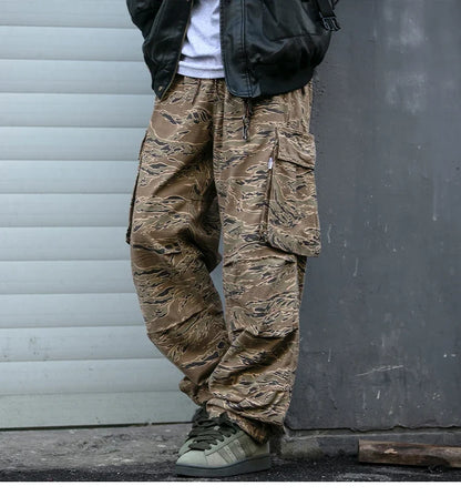 High Quality American Retro Ast Craft Camouflage Cargo Pants For Men Clothing Outdoors Tactical Pants Casual Baggy Trousers Male