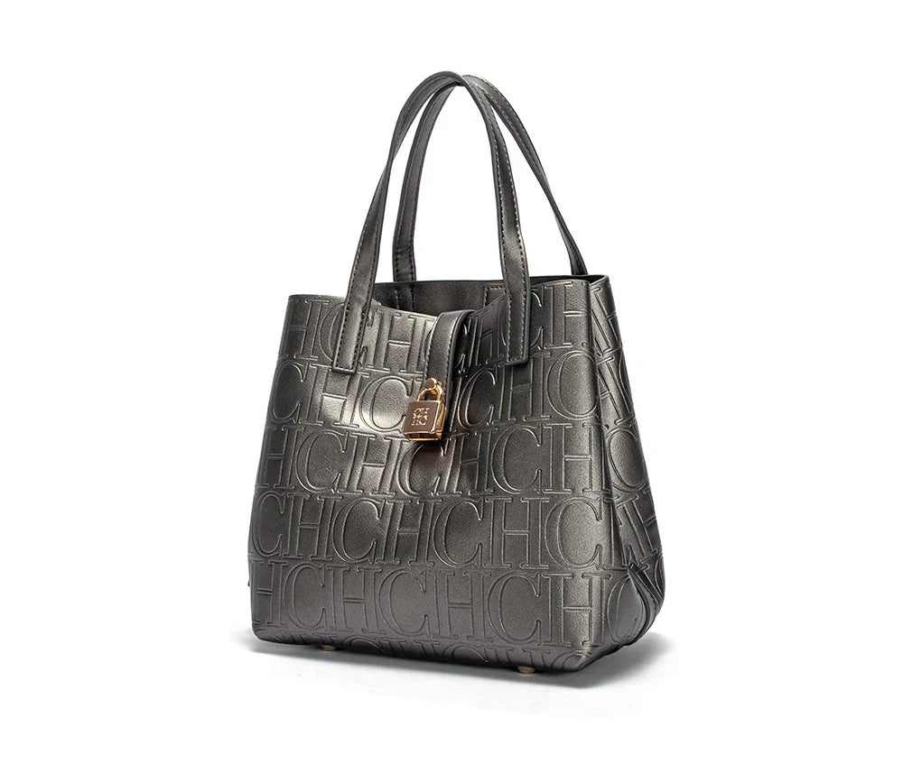 Classic Simple Solid Color Women's New 2024 Large Capacity Handbag Letter Element Women's Handbag
