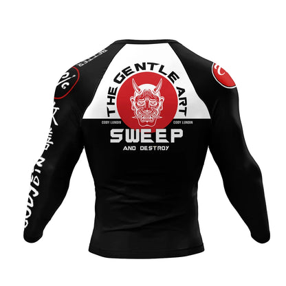 Polyester Sublimation High Elastic Bjj Rash Guard No Gi MMA  Jiu Jitsu Fighting Grappling Compression Shirt OEM Gym Fitness Tops