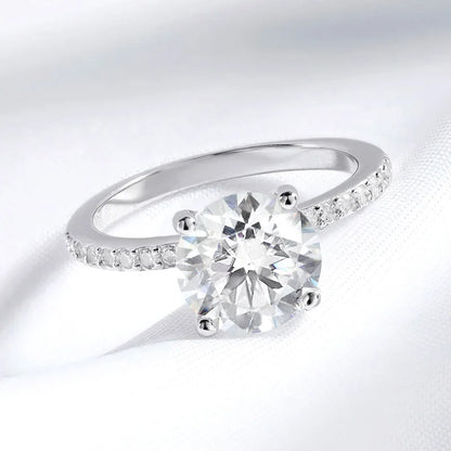 1-3CT D Color Moissanite Ring for Women 925 Sterling Silver Sparkling Lab Diamond Promise Band Valentine's Day Gift