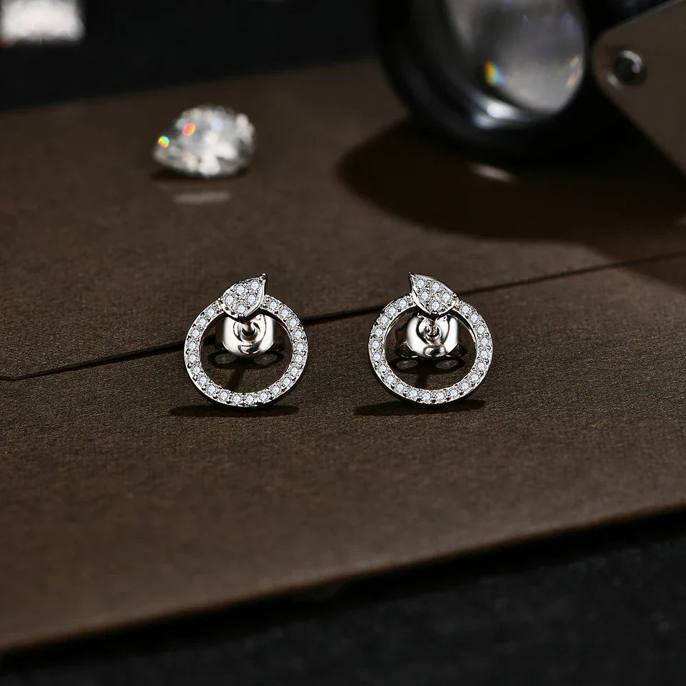 Classic D VVS1 Color Moissanite Stud Earrings for Women Solid 925 Sterling Sliver Engagement Wedding Jewelry Party Gift