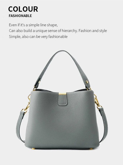 Genuine Leather Women's Bag Luxury Designer Shoulder Bag Large Capacity Cowhide Handbags High Quality Women Crossbody Bags